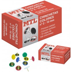 Caja 100 Chinchetas COLORES Nº 2