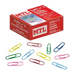 Cajita 100 clips colores nº 2